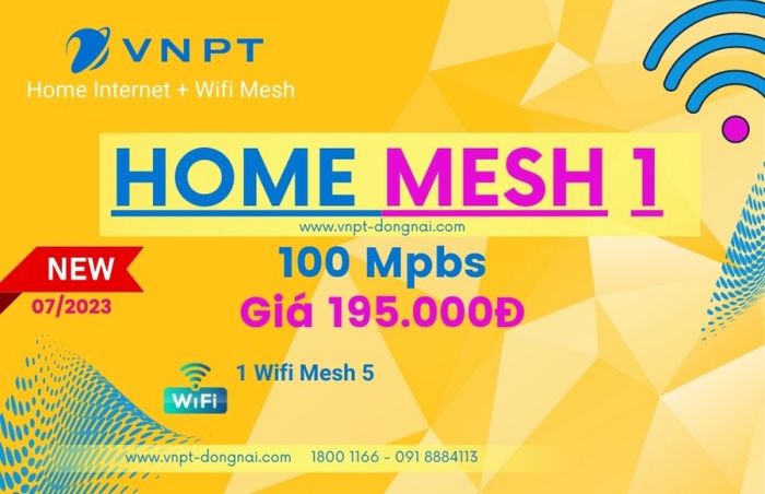 Gói cước wifi mesh 1 của VNPT Đồng Nai có mức giá hàng tháng là 195.000 đồng