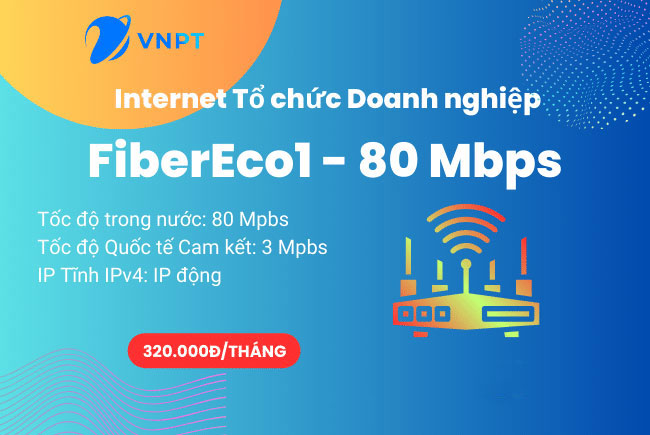 Internet VNPT cho Doanh nghiệp Gói FiberEco1 80Mbps