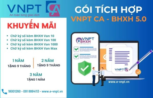 Bảng giá Chữ ký số kèm BHXH VNPT Đồng Nai 2023