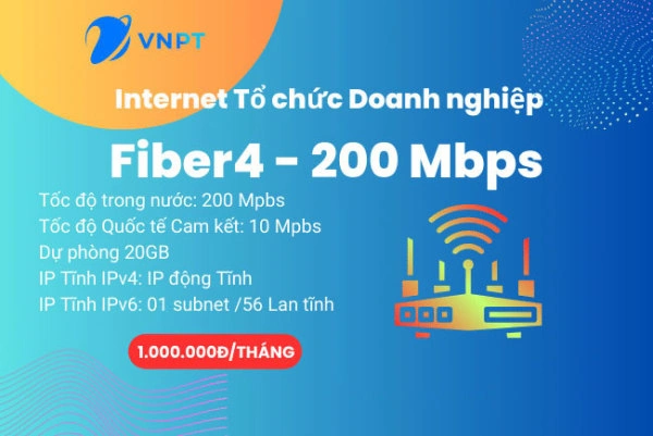 Internet VNPT cho Doanh nghiệp Gói FiberEco4 200Mbps