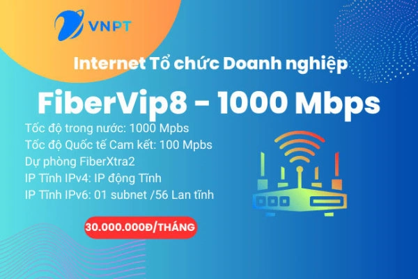 Internet VNPT cho Doanh nghiệp Gói FiberVip8 1000Mbps